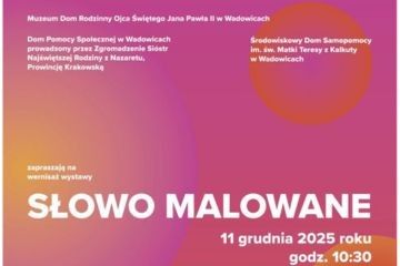 Wernisaż wystawy „Słowo Malowane” w sali teatralnej Domu Katolickiego w Wadowicach