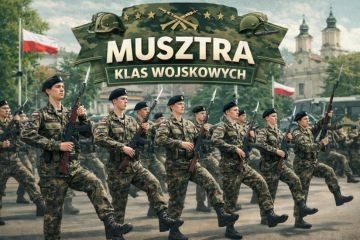 Musztra klas wojskowych na rynku w Wadowicach