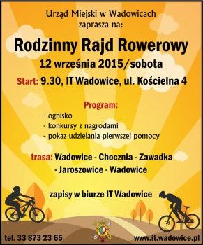 Rodzinny Rajd Rowerowy Gminy Wadowice już wkrótce